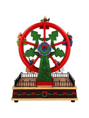 Musical Ferris Wheel Tabletop Christmas Décor Red and Green NWT